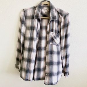 Womens Light Pink Plaid Top